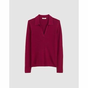 NWT! Madewell - Johnny-Collar Sweater in Merino-Silk Blend - Fuchsia - Small